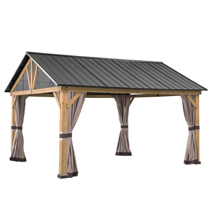 SUNJOY Replacement Curtain for 4.65m x 4.04m Cedar Wood Gazebo