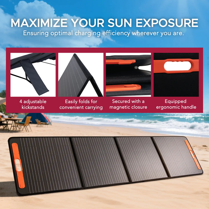 SUNJOY 226W Folding Portable Solar Panel for Air Conditioner