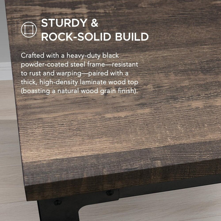 SUNJOY 1.2M Hammerstein Desk Steel Frame Home Office Desk with Wood Tabletop