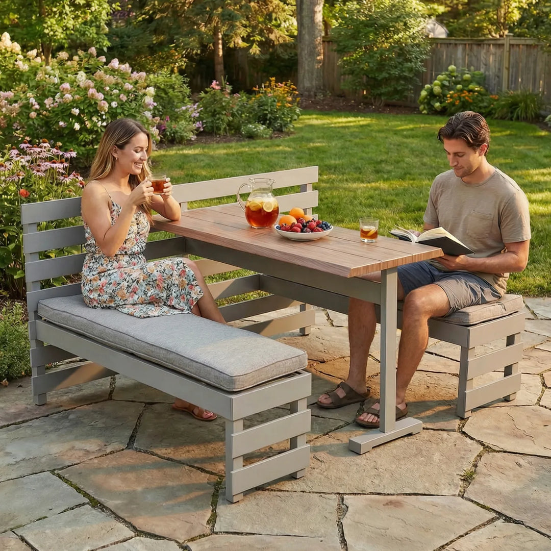 LAGOS Metal Railing Garden Furniture Set with Cushions