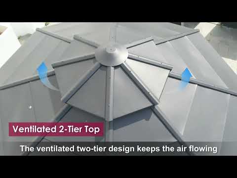 Product Display of SUNJOY 3.95m x 3.95m Octagon Wood Cedar Gazebo