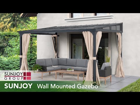 Sunjoy 10x12 Wall Mounted Metal Gazebo