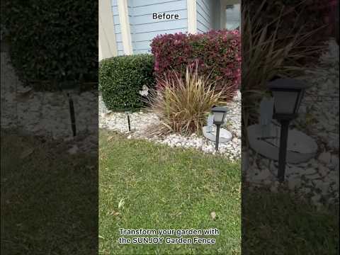 Product Display of SUNJOY Metal Garden Fence with Solar Lights (5-Pack) 