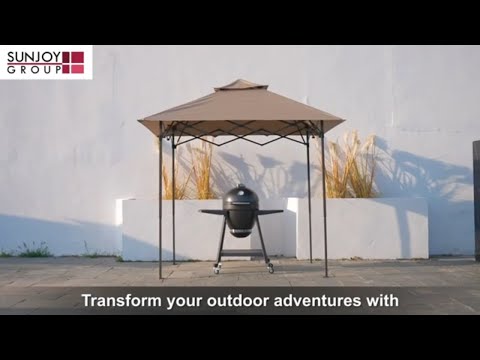 Product Display of SUNJOY 2.5m x 1.6m Pop Up Grill Gazebo with Magnetic LED Light