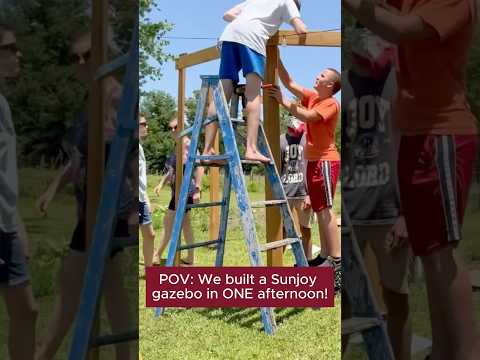 Customer Show of SUNJOY 3.95m x 3.95m Octagon Wood Cedar Gazebo