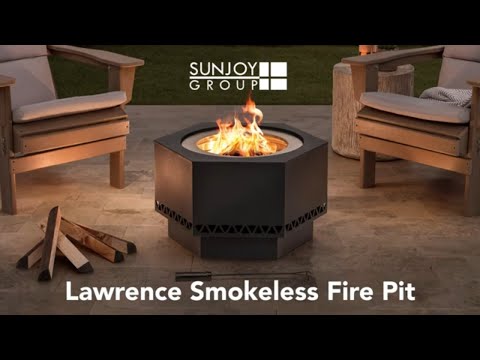 Product Diaplay of SUNJOY 66CM Hexagon Smokeless Fire Pit with Poker