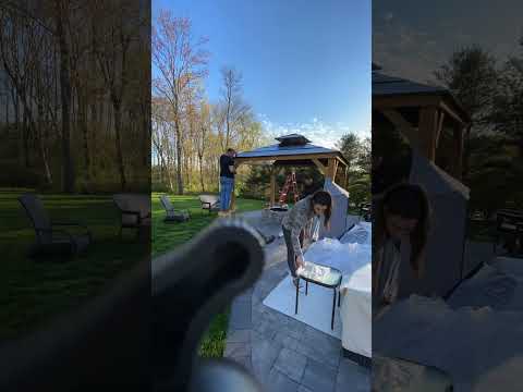 Customer Show of SUNJOY 3.3m x 3.3m Wooden Hardtop Gazebo - Warm Cedar