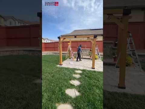 Customer Show of SUNJOY 2.73m x 2.73m Outdoor Wooden Gazebo with Skylight